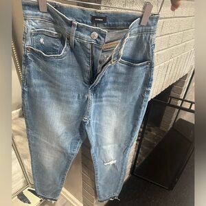 Express High Rise Skinny Blue Jeans